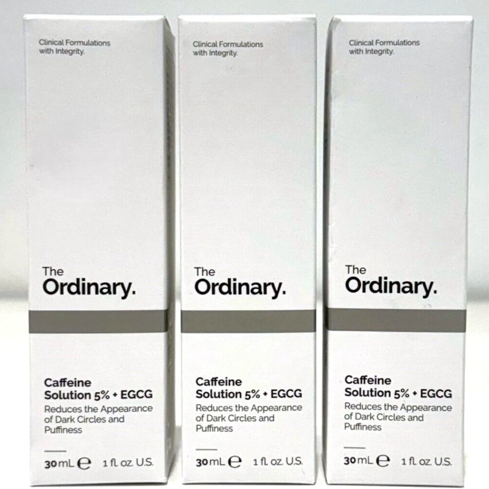 NEW 3 x THE ORDINARY CAFFEINE EGCG EYE FACE SKINCARE SERUM PUFFINESS REDNESS